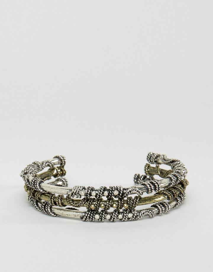 Asos Embellished Bangle Pack In Mixed Metal - Multi