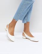 Faith Amelia White Sling Back Ballet Shoes - White