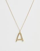Pieces Chunky Gold 'a' Initial Necklace