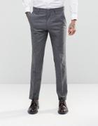 Asos Slim Suit Trousers In 100% Silk - Gray