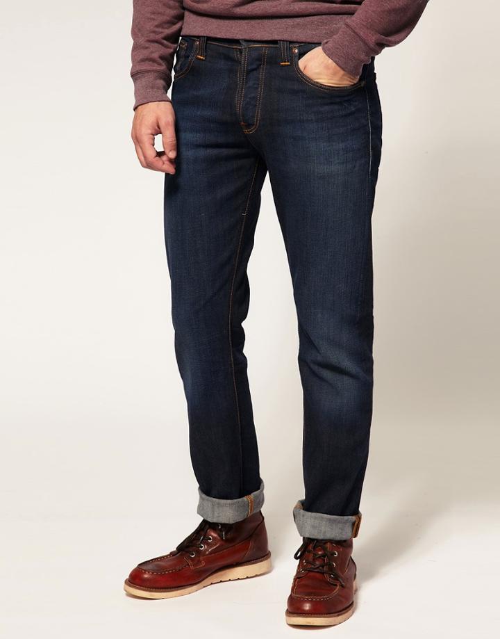 Nudie Average Joe Sraight Jeans - Blue