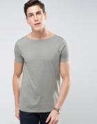 Asos T-shirt With Boat Neck In Green - Green