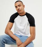 Asos Design Tall T-shirt With Crew Neck With Contrast Raglan-multi