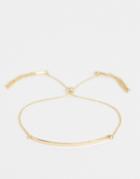 Asos Design Bracelet With Toggle Chain And Metal Bar In Gold Tone