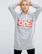 Asos Hoodie In Longline With Block Print - Multi