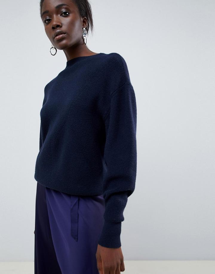 Moss Copenhagen Relaxed Knitted Sweater - Navy