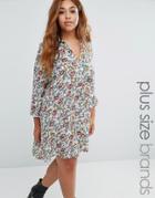Koko Plus Shirt Dress With Pleated Back - Cream