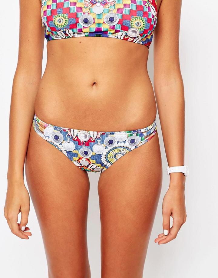Jaded London Printed Bikini Bottoms - Multi