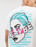 Asos Design T-shirt With Maybe Face Back Print - White