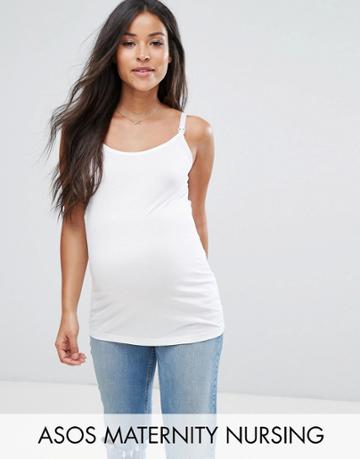 Asos Maternity Nursing Cami With Clips - White