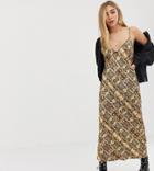 Reclaimed Vintage Inspired Midi Cami Dress In Snake Print - Multi