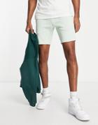Asos Design Jersey Skinny Shorts In Pastel Green