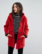 Gloverall Classic Mid Length Duffle Coat - Red
