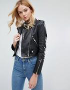 Walter Baker Erika Studded Leather Jacket - Black