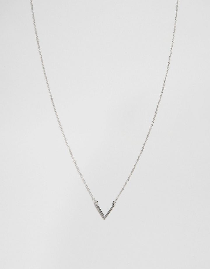 Designb Simple V Necklace - Silver
