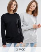 Asos Boyfriend Sweatshirt 2 Pack - Multi