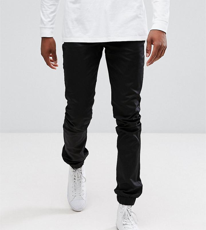 Asos Tall Skinny Woven Joggers In Black - Black