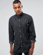 Jack & Jones Intelligence Relaxed Fit Denim Shirt In Washed Black - Black