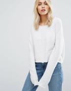 John & Jenn Dahlia Central Seam Cropped Sweater - White