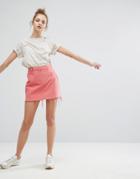 Weekday Skirt With Raw Hem - Pink