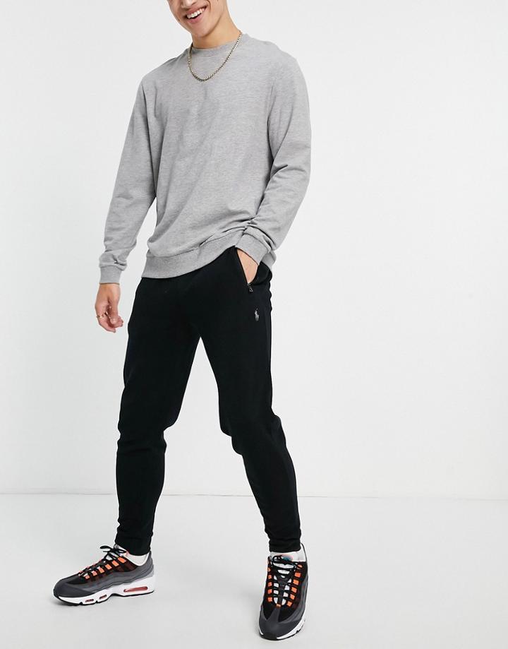 Polo Ralph Lauren Icon Logo Cuffed Sweatpants In Black