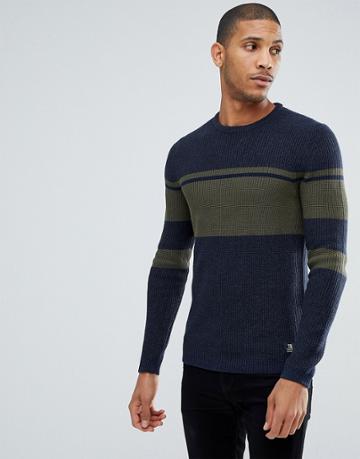 Tom Tailor Sweater With Khaki Stripe - Green