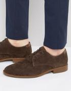 New Look Faux Suede Derby Shoes In Brown - Brown