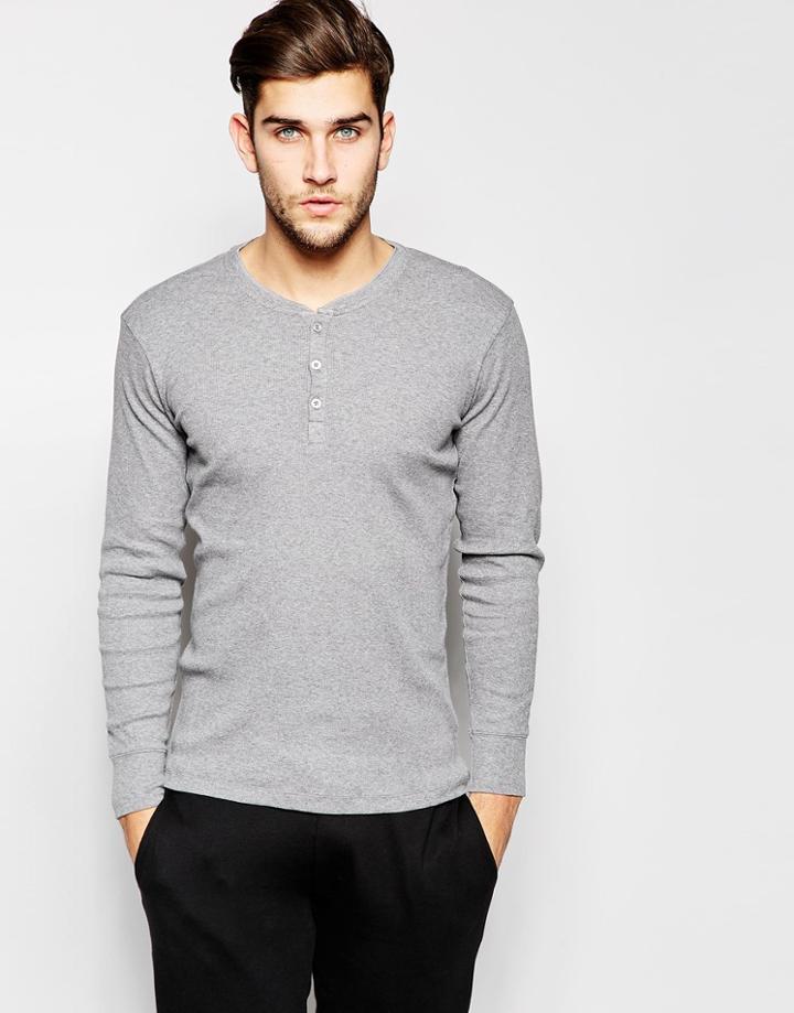 Levi's Henley Long Sleeve T-shirt - Gray