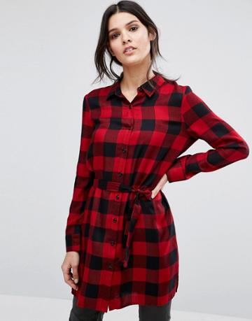 Unique 21 Belted Shirt - Red