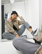 Kickers Jacket In Retro Plaid Denim Set-brown