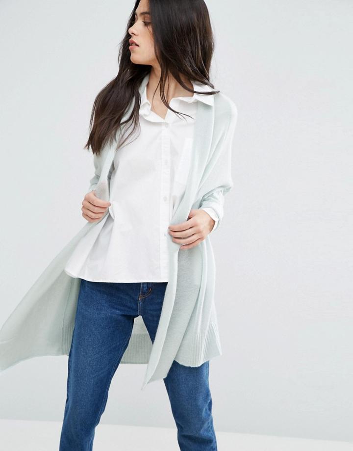 Subtle Luxury Cashmere Cocoon Shawl Jacket - Blue