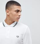 Fred Perry Twin Tipped Logo Polo In White - White