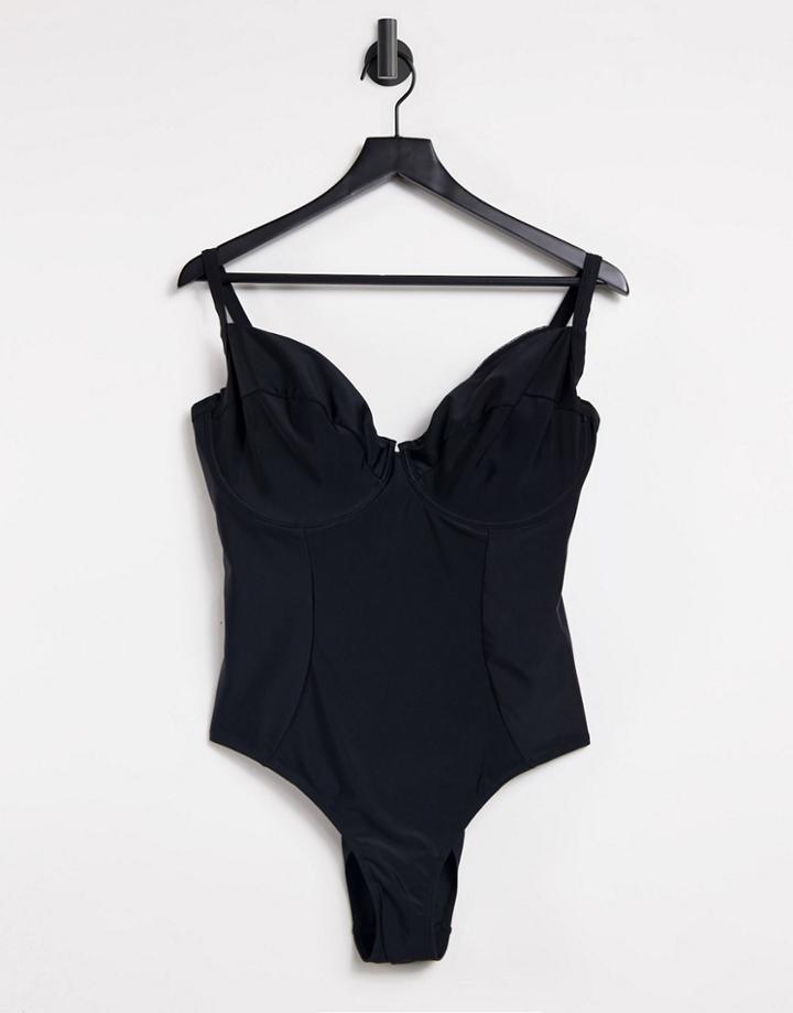 Ivory Rose Fuller Bust Underwire Swimsuit In Black
