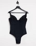 Ivory Rose Fuller Bust Underwire Swimsuit In Black