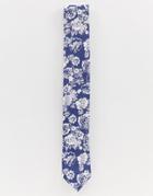 Twisted Tailor Tie With Navy Floral Jaquard