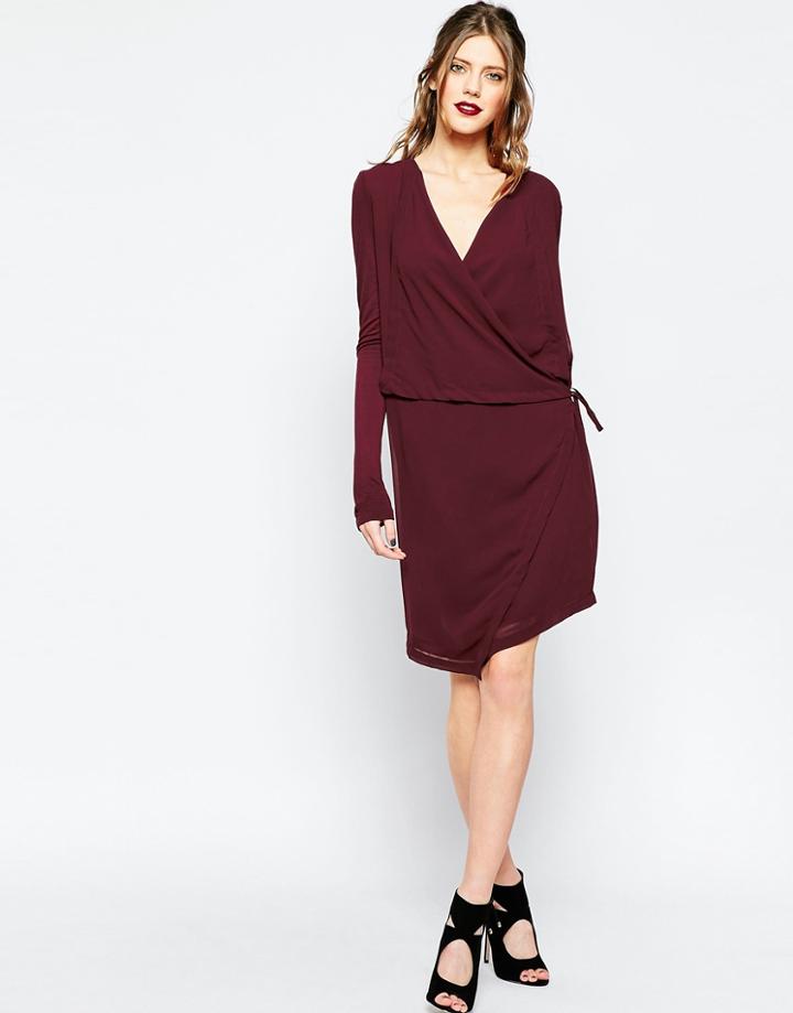Religion Stream Wrap Dress - Black Blum