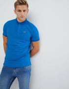 Hollister Modern Tonal Collar Icon Logo Pique Polo In Light Blue Marl - Blue