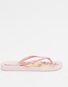 Ipanema Anatomica Print Flip Flops In Blush-pink