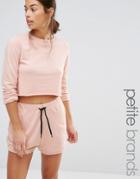 Missguided Petite Exclusive Crop Sweat Co-ord - Pink