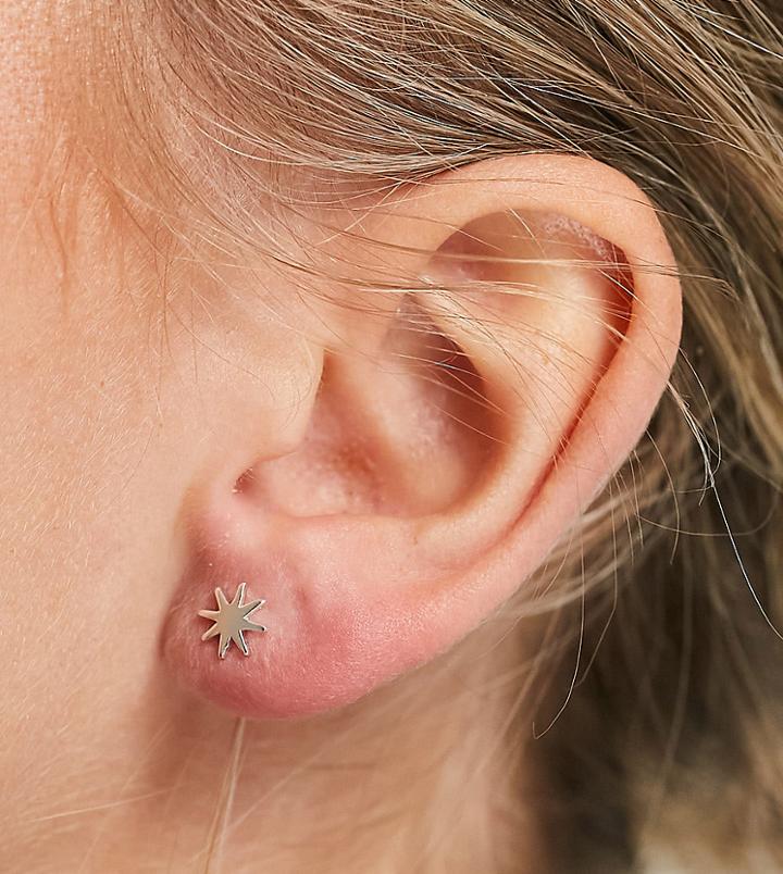 Kingsley Ryan Tiny Starburst Studs In Sterling Silver