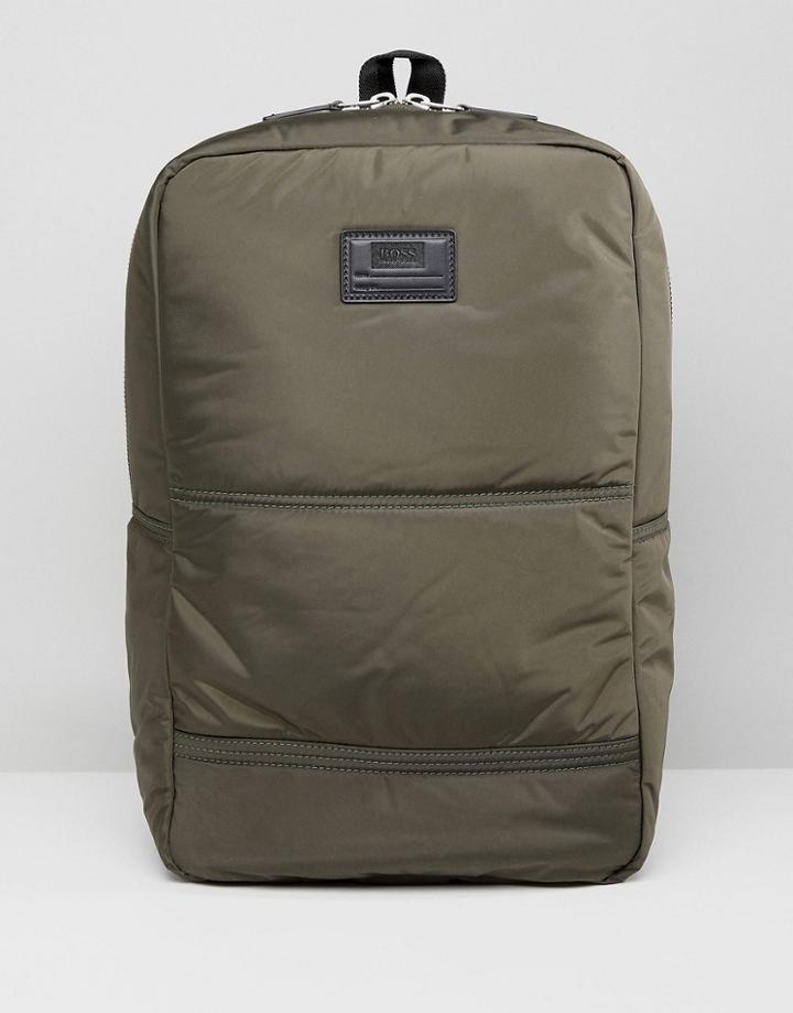 Boss Orange By Hugo Boss Padded Backpack In Khaki - Green