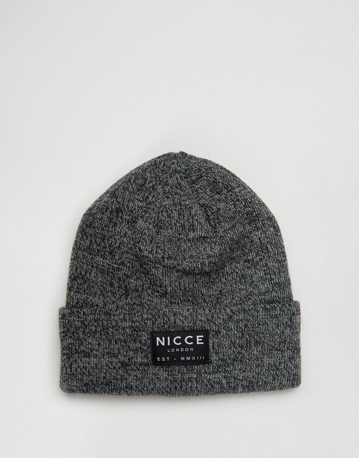 Nicce Marl Beanie In Black - Black