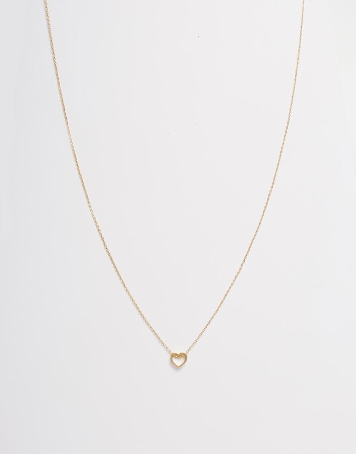 Orelia Thread Through Heart Necklace - Gold