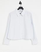 Weekday Beam Organic Cotton Shirt In Blue And White Stripe-multi