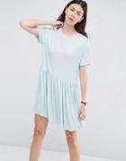 Asos Rib Smock Dress - Duck Egg