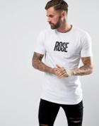 Rose London T-shirt In White With Large Logo - White