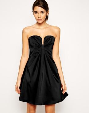 Asos Twist Plunge Bandeau Dress - Black
