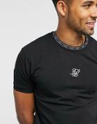 Siksilk Tape Collar Cuff T-shirt In Black