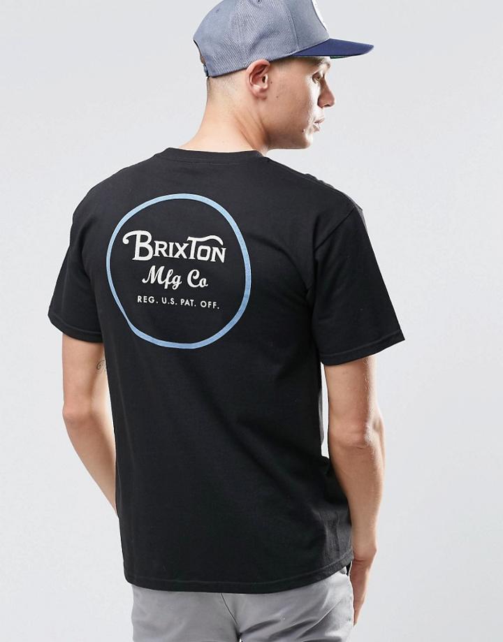 Brixton T-shirt With Back Logo - Black