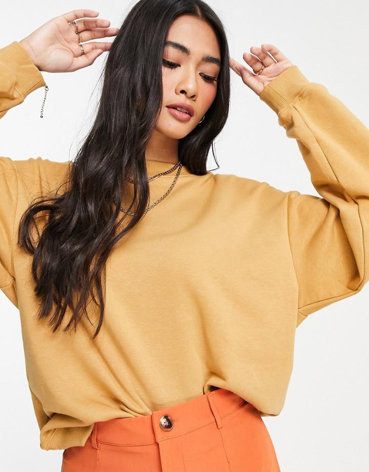Monki Sweatshirt In Camel-neutral